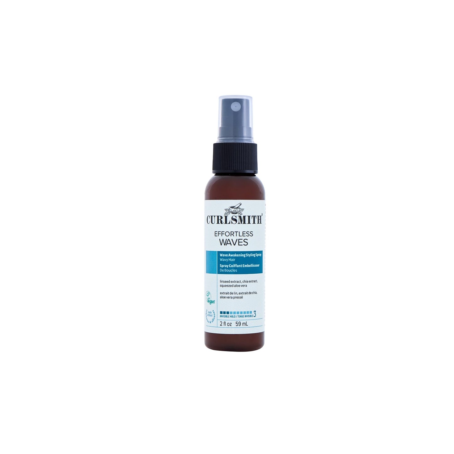 CURLSMITH - Effortless Waves Styling Spray, Lightweight and Moisturising, Reduce Frizz, Natural Look, For Wavy and Curly Hair, Vegan (59ml/2 fl oz)