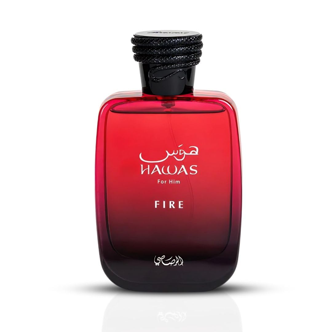 RASASI Hawas Fire Eau De Parfum Spray 100ML(3.4 Oz) - Bold Long Lasting Arabian Perfume For Men With A Fiery Essence - Indulge In A Luxurious Perfume