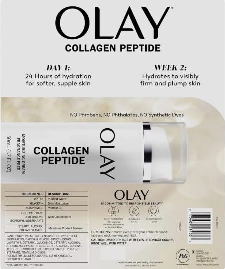 Olay Collagen Peptide Firming Plumping Facial Moisture Cream, 1.7 floz, 2pk