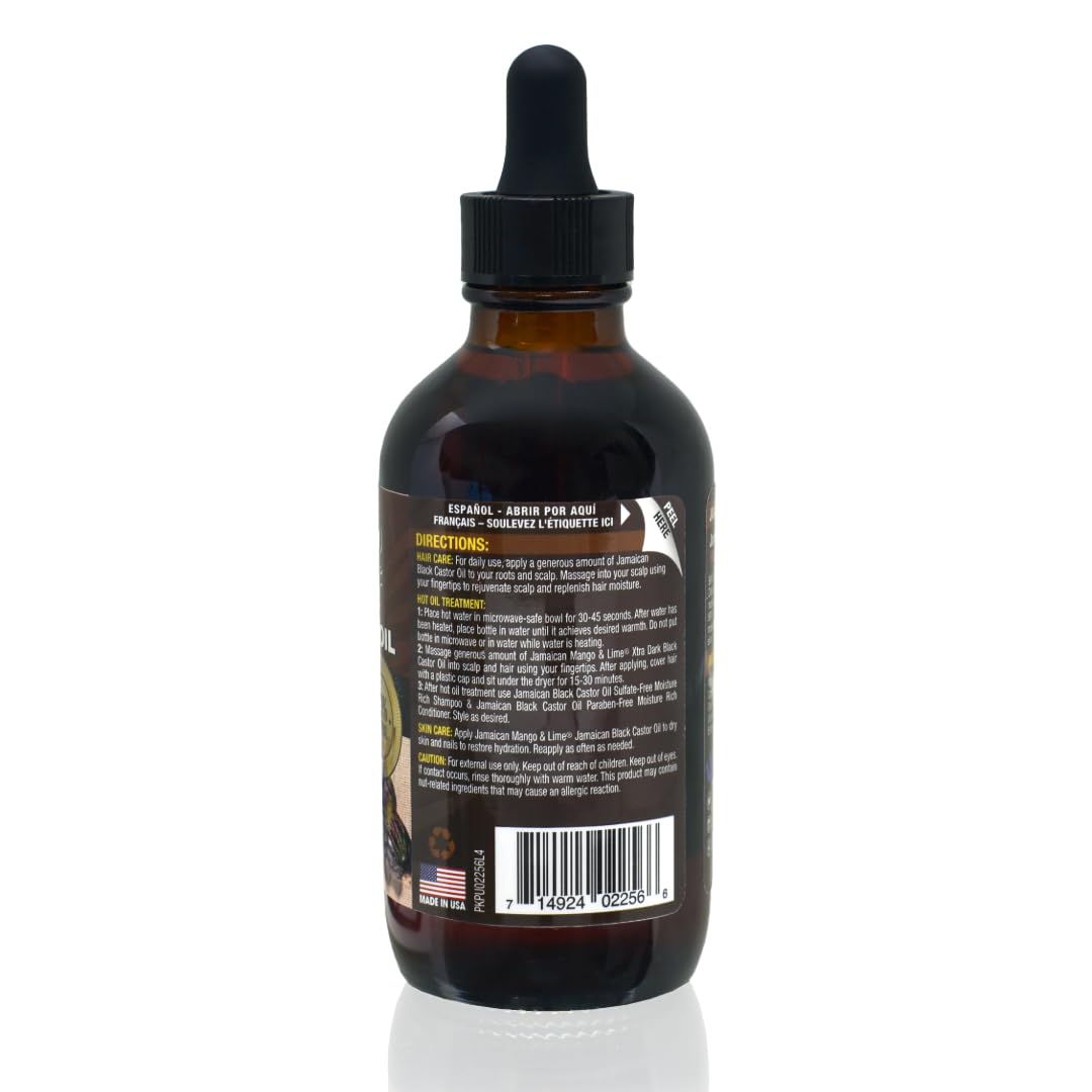 Jamaican Mango & Lime Black Castor Oil - Hair & Scalp Oil for Locs, Braids, Twists & Natural Hair - Strengthens, Moisturizes & Promotes Hair Growth