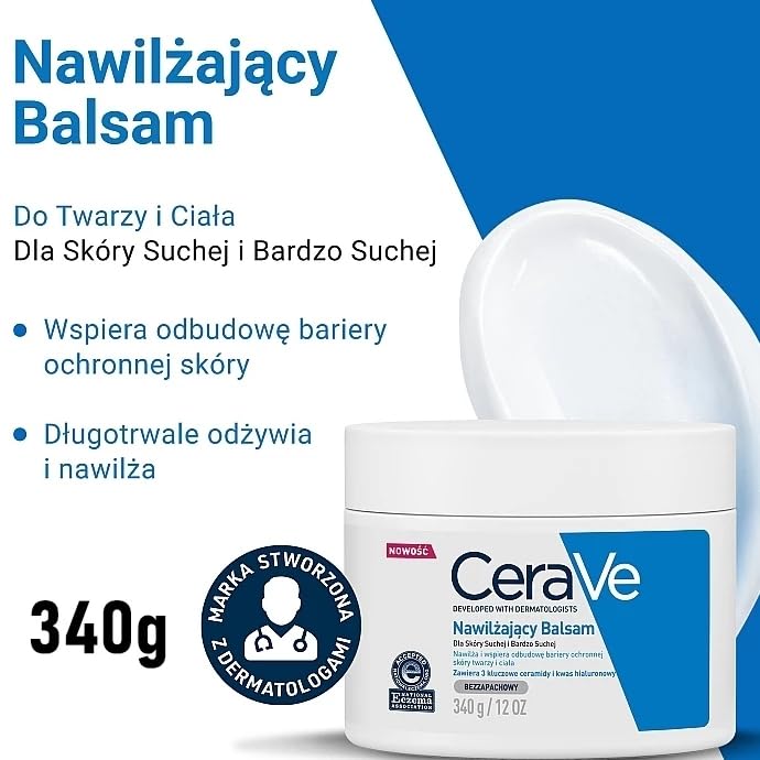 CeraVe Moisturizing Cream | 12 oz | Daily Face & Body Moisturizer for Dry Skin