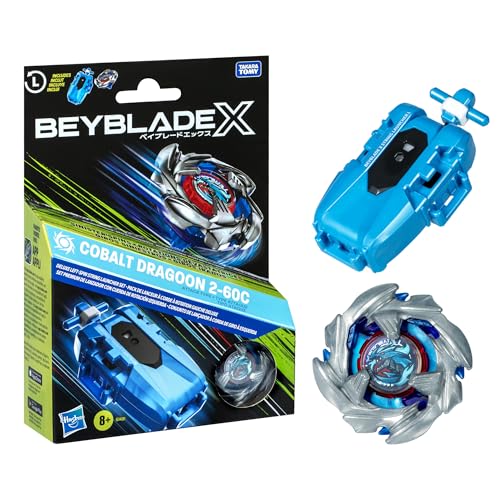 Beyblade X Cobalt Dragoon 2-60C Deluxe Left-Spin String Launcher Set with Attack Type Top Left-Spinning Top Toy; Great Gift for 8 Year Old Boys and…