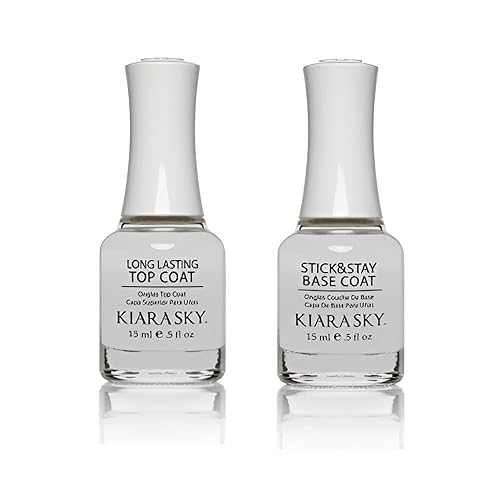 KIARA SKY Stick & Stay Base Coat & Long Lasting Top Coat 15ml 2 piece set