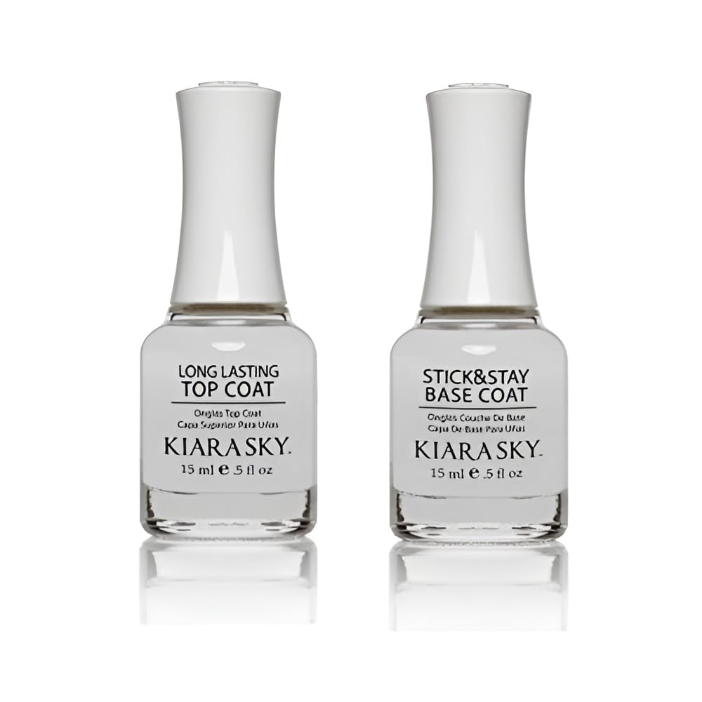 KIARA SKY Stick & Stay Base Coat & Long Lasting Top Coat 15ml 2 piece set