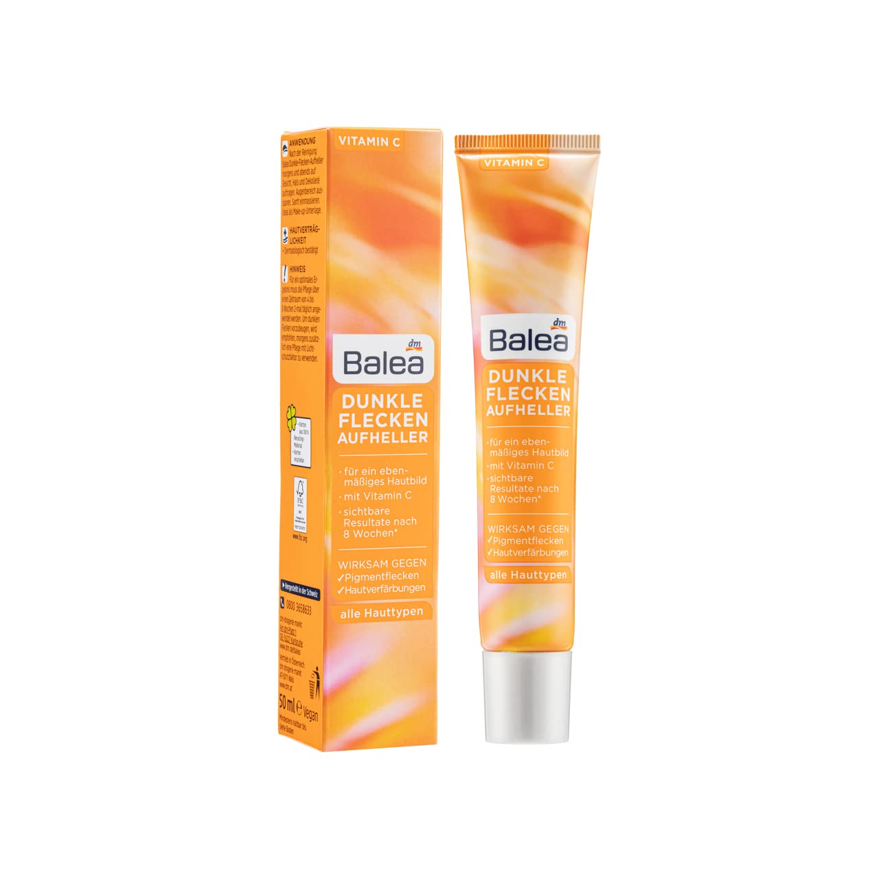 Balea Dark-Spots Brightener with Belides TM (A Highly Effective, ECOCERT Botanical Skin-Lightener) & Concentrated Vitamin C - 50ml