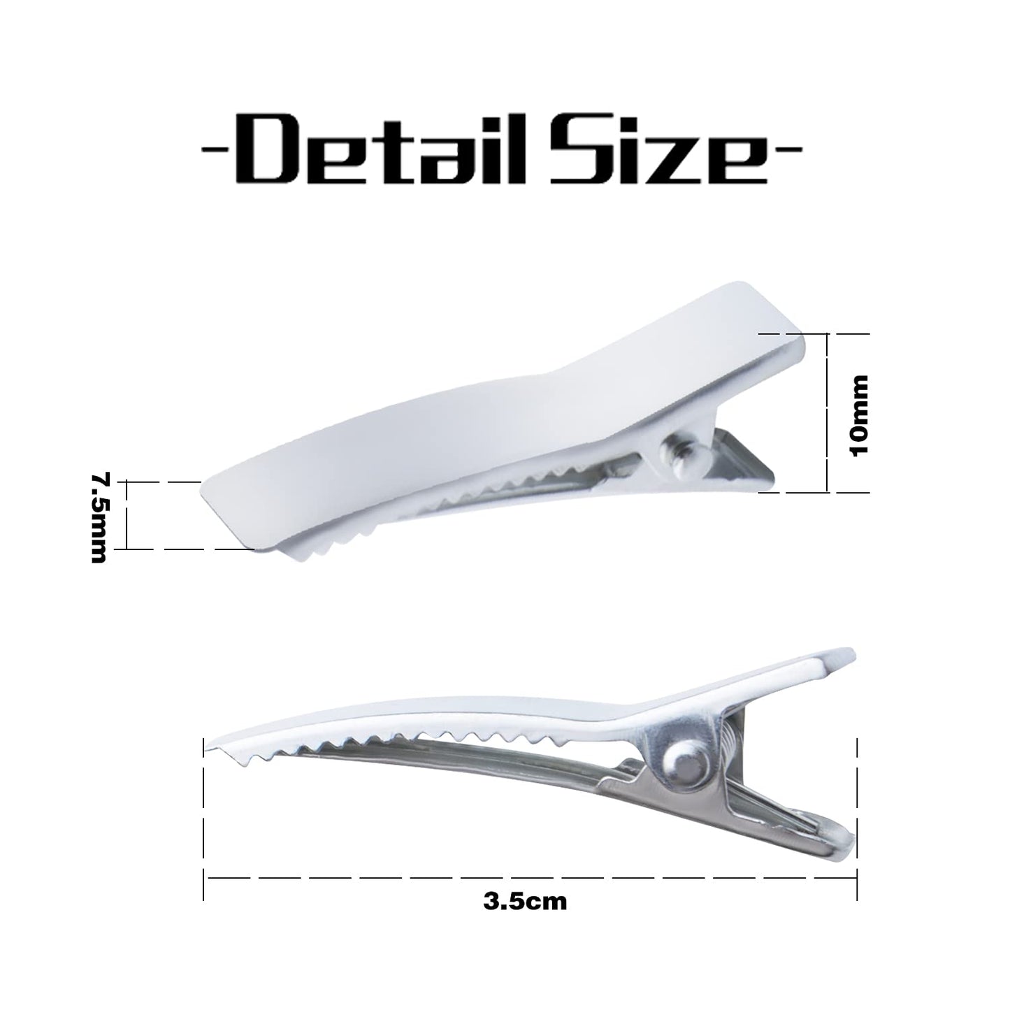 Alligator Hair Clips,100pcs Silver Hair Bow Clips Metal Duckbill Hairpins Hair Clip for Women and Girls Hair Styling Tool DIY Accessories,3.5cm