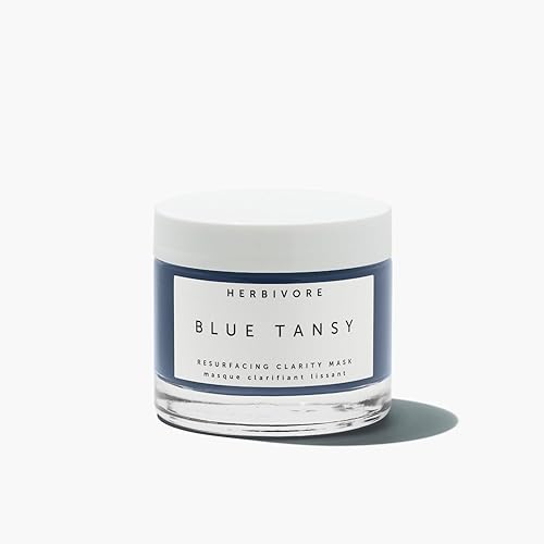 HERBIVORE Blue Tansy Resurfacing Clarity Mask | Acne Clarifying Face Mask Reduces Redness & Refines Pores | for Oily Skin, Vegan, 60 mL / 2.02 oz