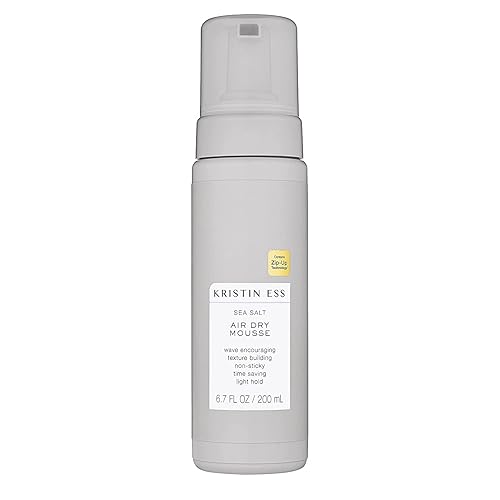 Kristin Ess Hair Sea Salt Air Dry Mousse for Volume + Texture - Styling Product For Wavy + Curly Hair, Light Hold, For Fine to Medium Hair