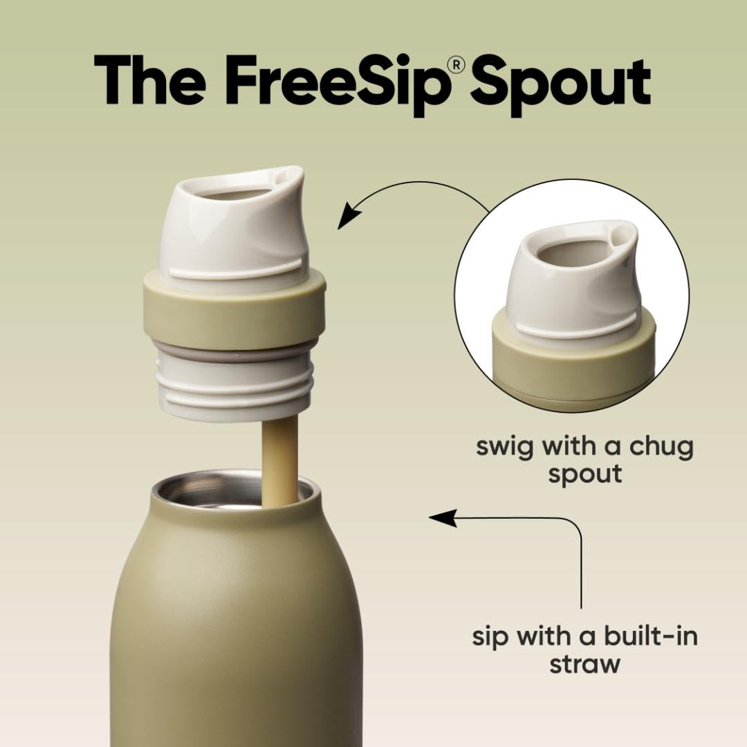 Owala FreeSip Twist Insulated Stainless Steel Water Bottle with Straw for Sports and Travel, BPA-Free, 24-oz, Off Road