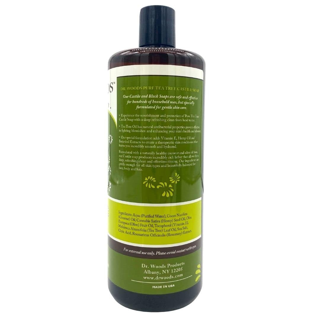 Dr. Woods Pure Castile Soap, Tea Tree 32 oz (Pack of 10)