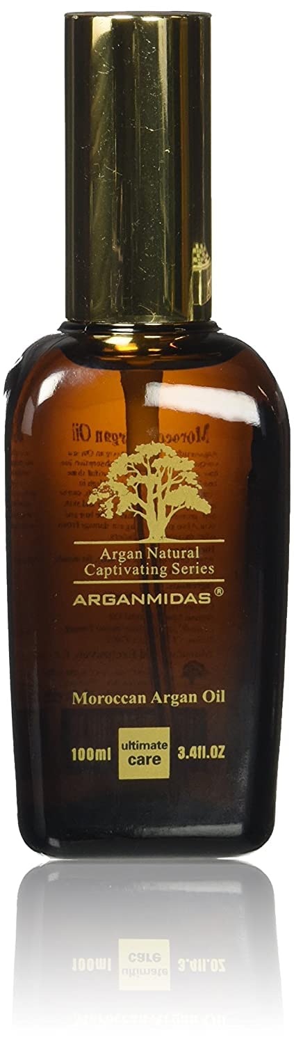 Arganmidas Moroccan Argan Oil 100ml Perfect for Leave in Treatment & Conditioner ALSO for Face and Body- Wonderful Anti Aging, Anti Wrinkle Beauty