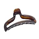 Parcelona French 4 Inch Large Tortoise Shell Flat Teeth Jaw Hair Claw Clip Clamp Clutcher