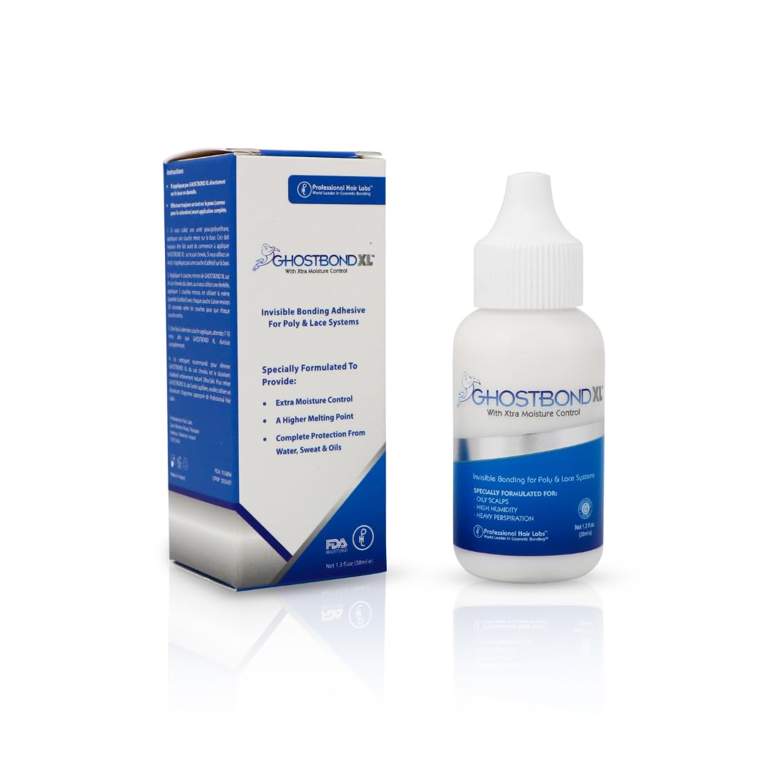 GHOSTBOND XL Hair Replacement Adhesive 1.3oz- Invisible Wig Bonding Glue: Water & Oil-Resistant, Non-Toxic, Light Hold for Secure and Natural-Looking