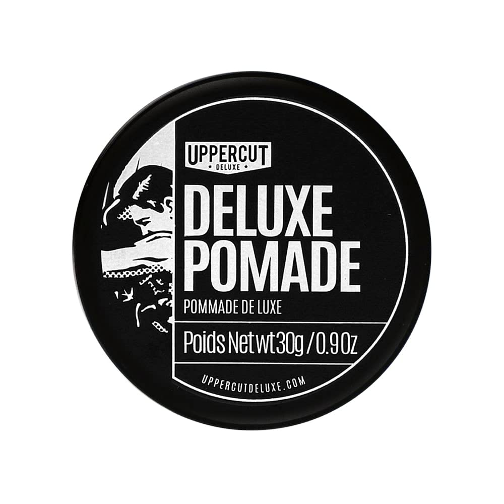 UPPERCUT DELUXE Deluxe Pomade, Midi 0.9 oz / 30g - Strong Hold, High Shine Hair Pomade - Water-Based, Easy Washout - Classic Barber Styling for Slick