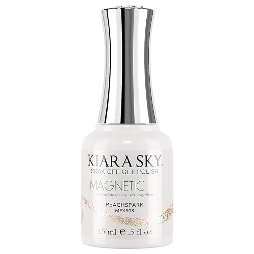KIARA SKY Soak Off Gel Nail Polish MAGNETIC FX 0.5 fl oz, PEACHSPARK (MFX508) Beauty & Personal Care KIARA SKY