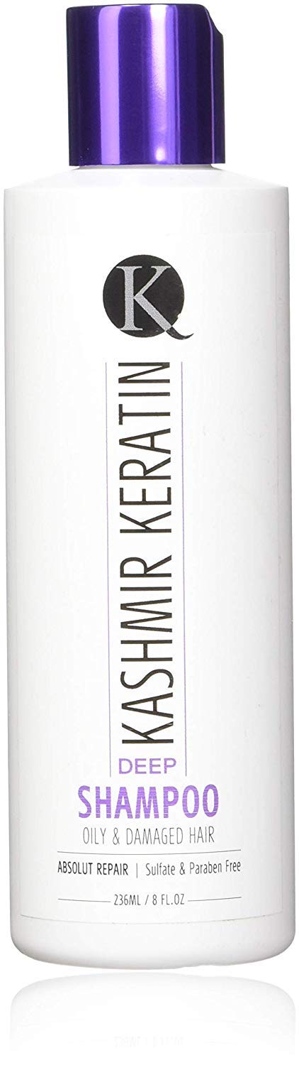 2PC Bundle:Kashmir Keratin Deep Shampoo and Conditioner For Oily and Damaged Hair Sulfate And Paraben Free NEW PRESENTATION (8 Fl. Oz)