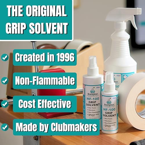 Brampton HF-100 Premium Golf Grip Solvent for Regripping Golf Clubs and Golf Grip Repair - Shake and Spray Golf Grip Solution - Non-Toxic…