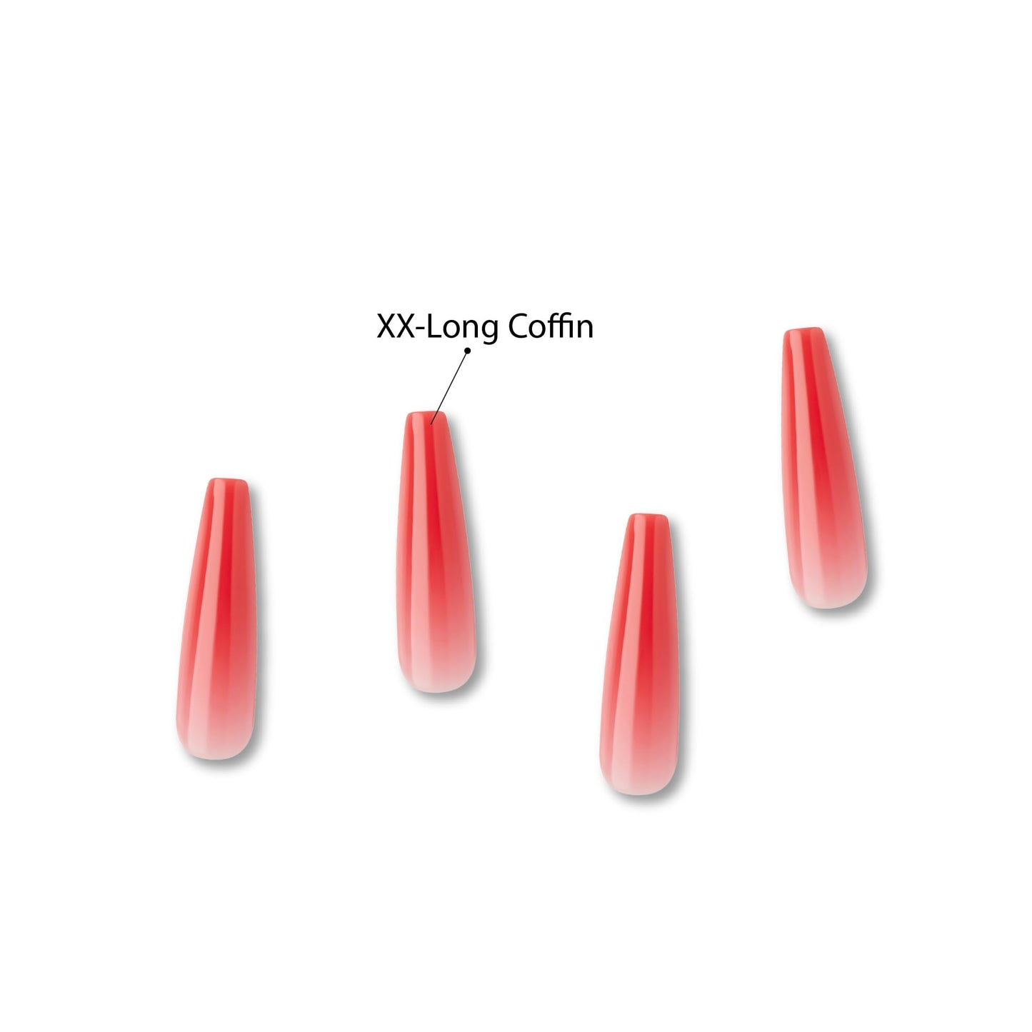 GoldFinger False Nails Kit, Jelly Color Ready to Wear Red Fake Nails, Manicure Stick and Glue Included, XX-Long Length, Coffin Shape, Long-Lasting Beauty & Personal Care Goldfinger
