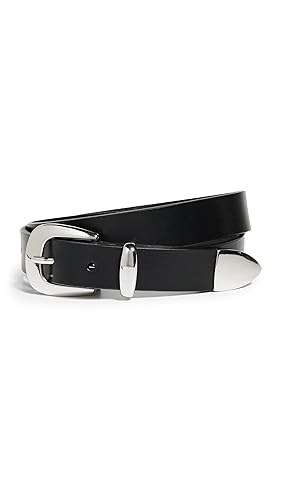 Madewell Women's Skinny Leather Western Belt, True Black, Large