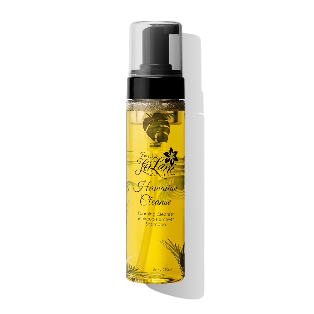 Sweet LeiLani Hawaiian Hydrating Foaming Facial Cleanser, Body Wash, Makeup Remover, Shampoo, Makeup Brush Cleaner | Multi Purpose Cleanser