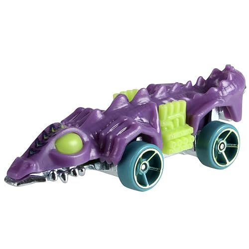 Hot Wheels Collectible Die-Cast Vehicle - Fangster ~ from HW Dino Riders Collection ~ Purple and Green Dinosaur Car