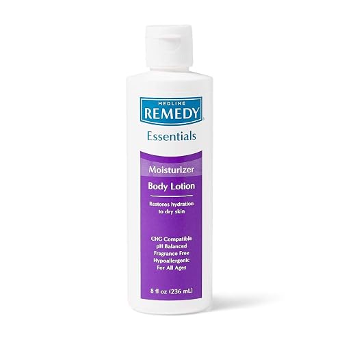 Medline Remedy Essentials Moisturizing Body Lotion, Unscented, 8-oz Flip-Top Bottle