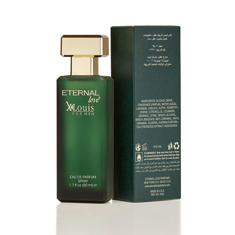 Eternal Love X-Louis for Men - Long Lasting Eau de Parfum Spray 50ml - Premium Fresh Fragrance with Cedarwood & Amber - Sophisticated Scent