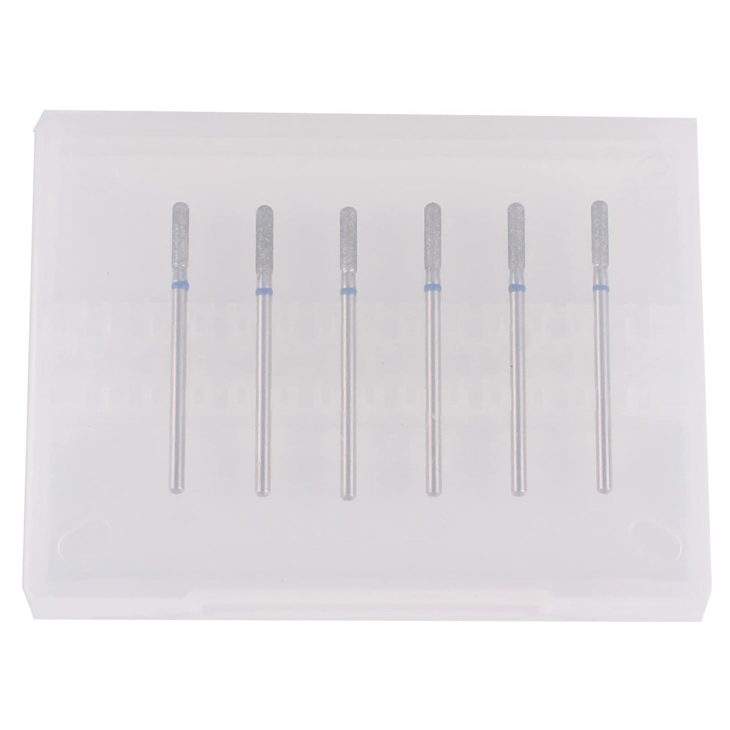 MZCMSL Cylinder Cuticle Drill Bits Set, 6pcs Round Top Russian Manicure Bits, 3/32 Shank efile Bit (Medium)