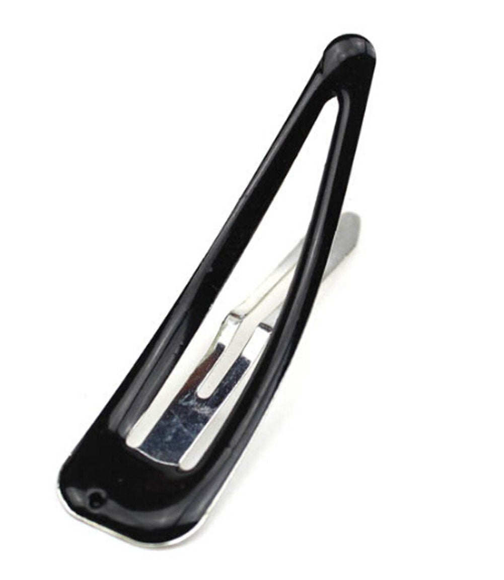 40Pcs Women Large Black BB Clip Scrub Side Clip Plastic Coated Metal Hair Clips About 6.7CM (2.6 '')