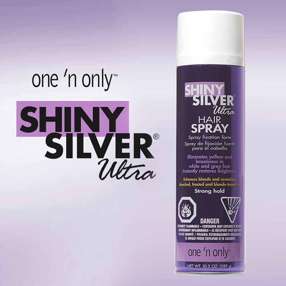 Shiny Silver Ultra Hairspray Strong Hold 10.2 Ounce (301ml) (2 Pack)