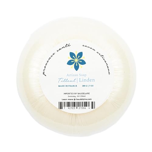 Provence Sante Luxury French Bath Bar - Moisturizing Shea Butter - Triple-milled Linden Fragrance, 7 oz Made in France