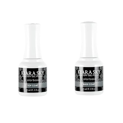 KIARA SKY Gel Polish Top Coat 0.5 fl oz + Base Coat 0.5 fl oz Duo | Soak Off Formula