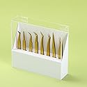 LIXIMMAZN Dust-proof 8 Holes Tweezers Holder, Eyelash Extensions Supplies Acrylic Display, Acrylic Rack Storage Eyelash Extension Tools with Dust