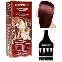 Surya Brasil All Natural HENNA Hair Color CREAM Plant Extracts, Semi-Permanent for Grey Coverage (with Brush) Brazil (MAHOGANY)