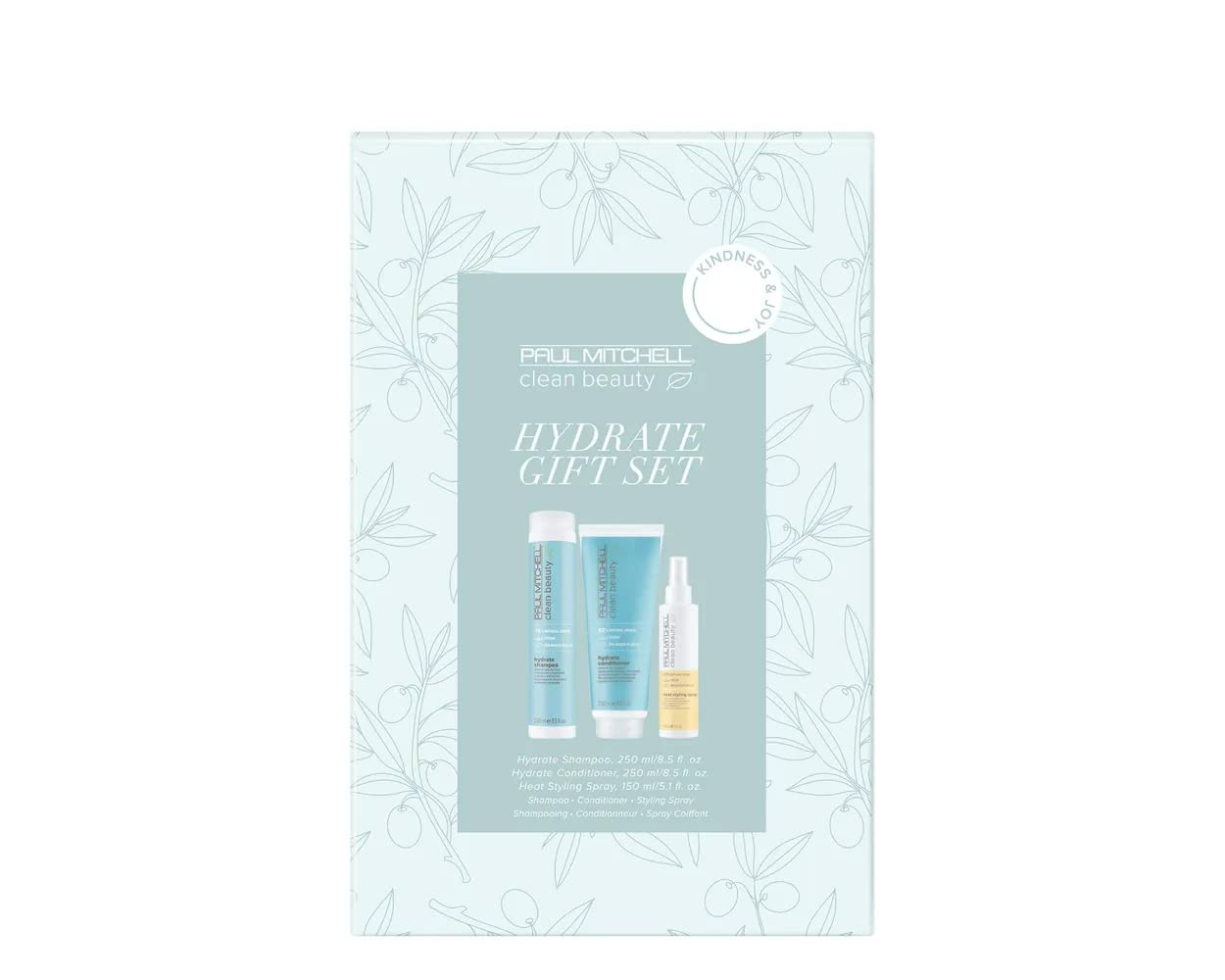 Paul Mitchell Clean Beauty Hydrate Gift Set, Shampoo, Conditioner + Heat Protectant, For Dry Hair