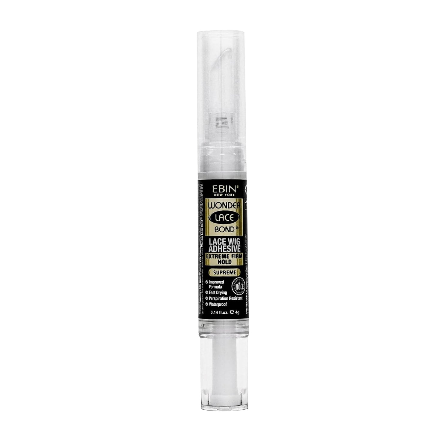 EBIN NEW YORK Wonder Lace Bond Silicone Pen Type 4g - Supreme (Extreme Firm Hold) | No Residue Improved Formula Easy to Apply Fast Drying Waterproof