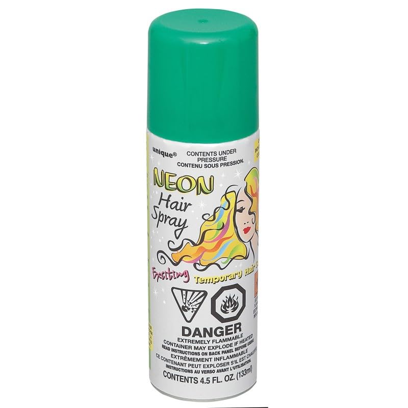Green Neon Hair Spray - Perfect for Your Bold Standout Look & Special Events,- 3.17 fl oz (1 Pc)
