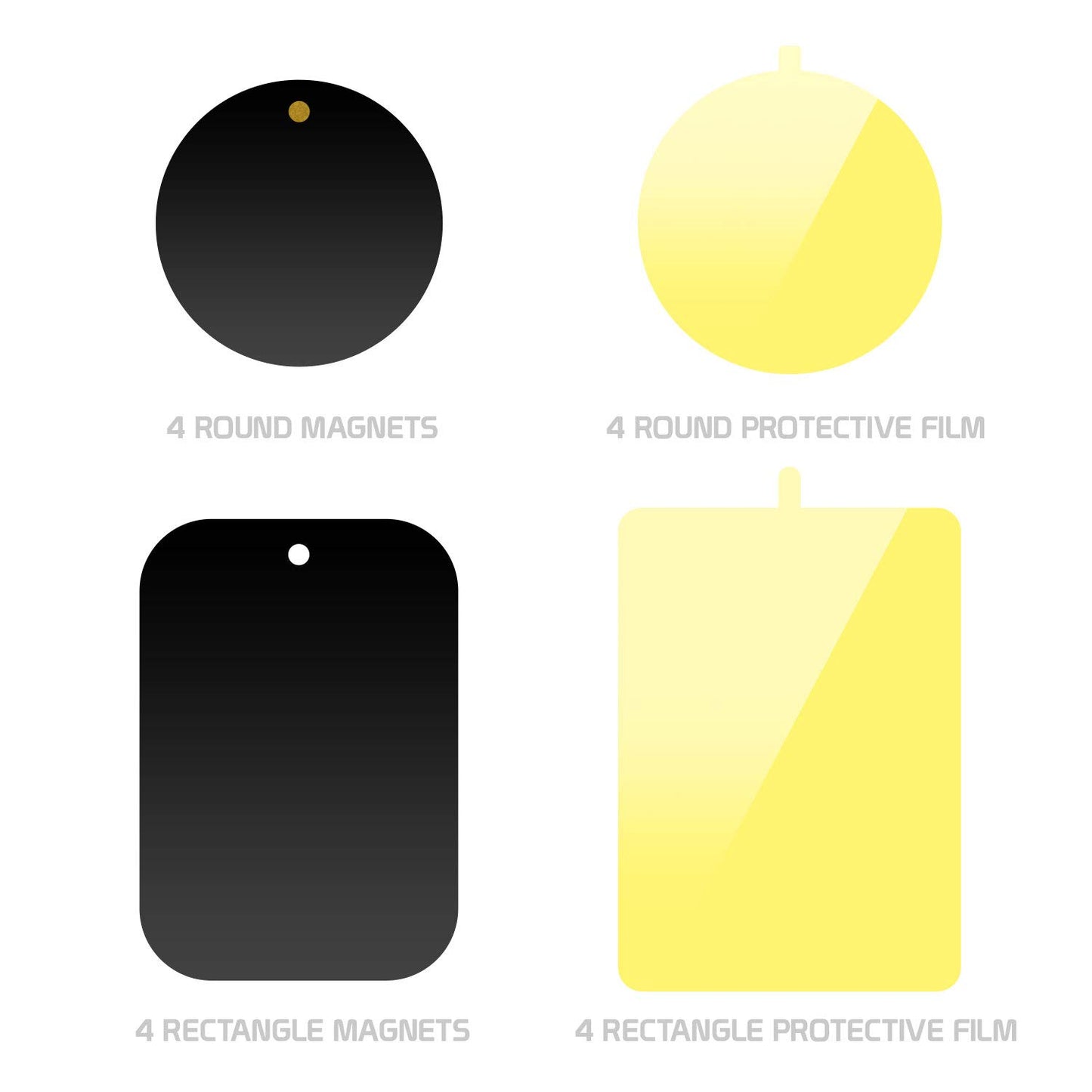 Cellet Pack of 8 Metal Plate Replacement Magnet Disk with 3M Strong Sticky Adhesive for Magnetic Cradle-Less Cup Holder, Dashboard, Windshield, CD…