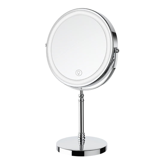 Lighted Makeup Mirror – 3000mAh Rechargeable 1x/10x Magnifying Vanity Mirror with 3 Colors, Adjustable Brightness, 360° Rotation
