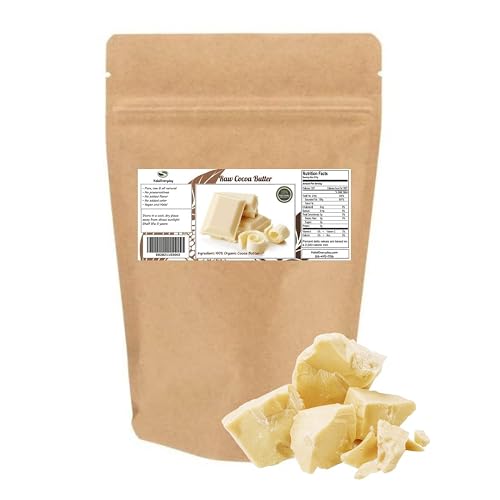 1 Lb Cocoa Butter - Pure Raw Unprocessed Incredible Quality and Scent. Use for Lotion, Cream, Lip Balm, Oil Stick or Body Butter. NON-GMO By SaaQin