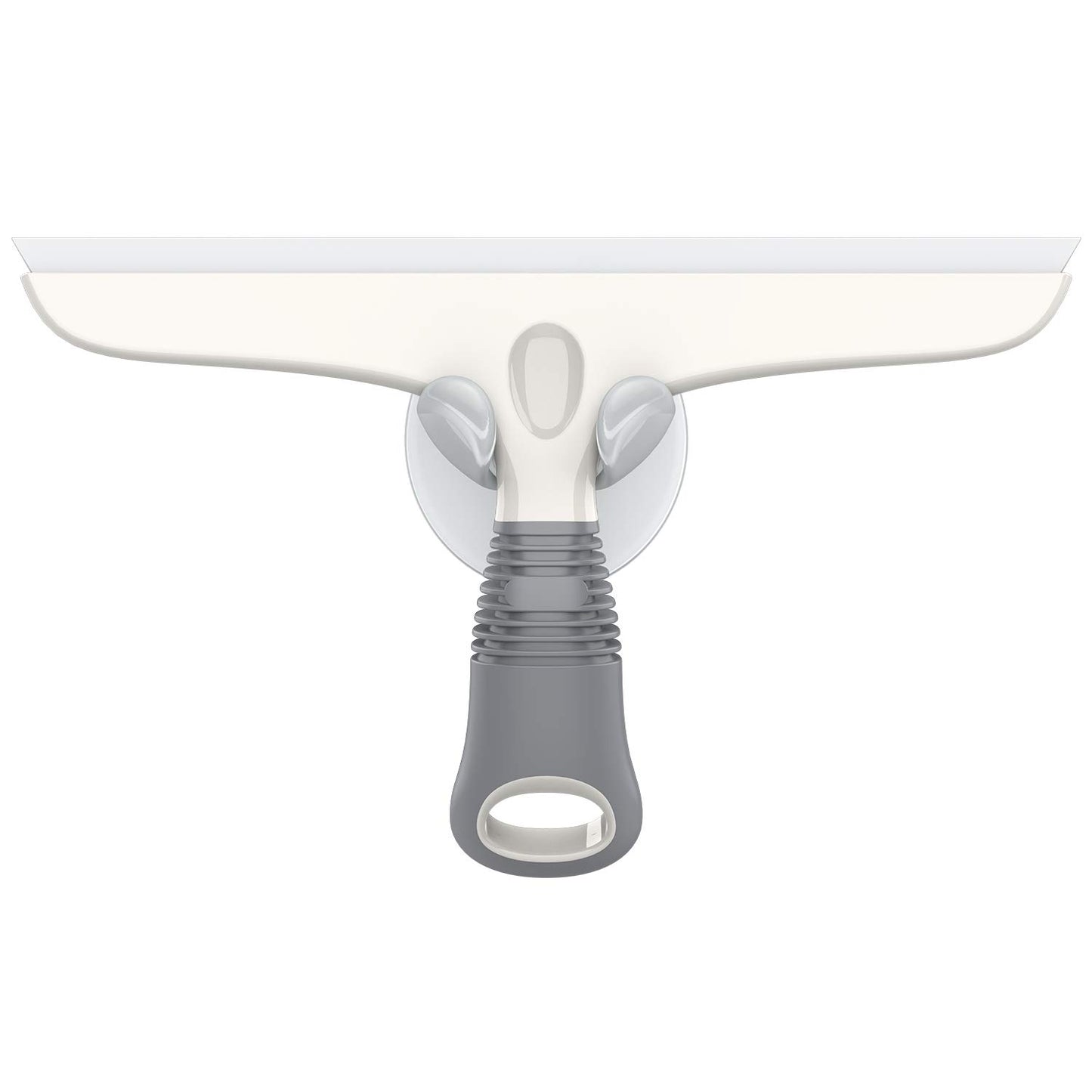 MR.SIGA 10" Silicone Squeegee for Windows, Glass, Shower Doors & Cars – Heavy Duty with Suction Hook, White & Gray, 1 Pack