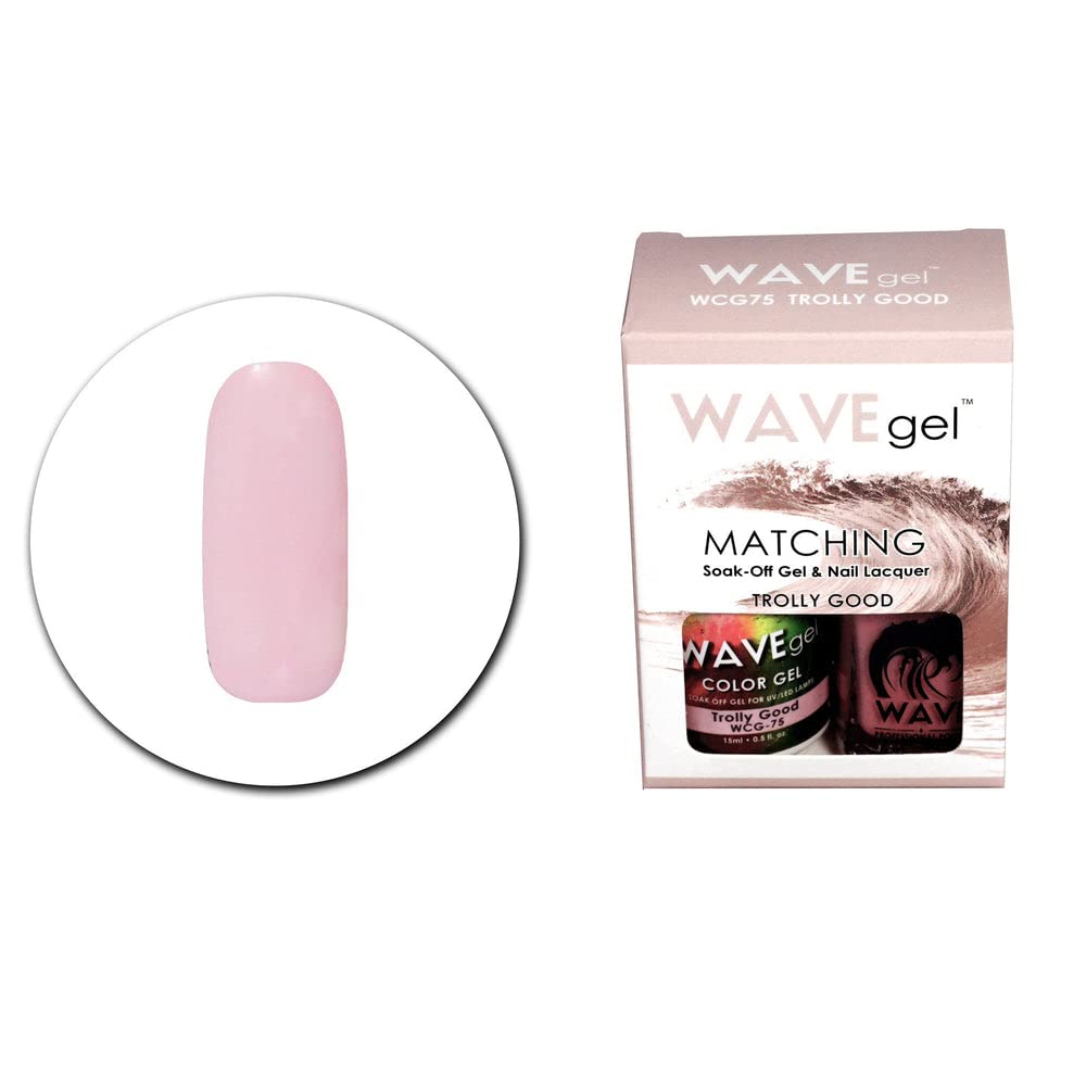 WAVEGEL Soak-0ff Gel & Nail Lacquer Matching Duo Set - Trolly Good - WCG75-75 I 0.5 Oz Beauty & Personal Care WAVE gel