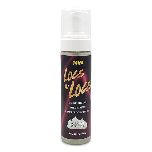 Taha Locs & Locs Foaming Mousse, Moisturizing & Volumizing, Wraps, Natural Blend of shea and coconut oil - Great for all wraps, locs, and twists, 8 Oz