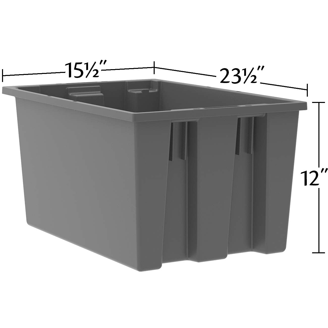 Akro-Mils 35240 Nest and Stack Plastic Storage Container and Distribution Tote, (23-1/2-Inch L x 15-1/2-Inch W x 12-Inch H), Red, (3-Pack)