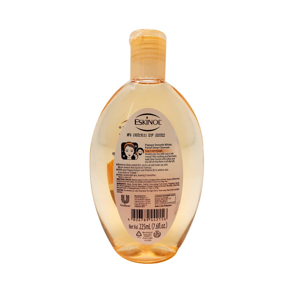 Eskinol Naturals Papaya Facial Cleanser 7.6 Oz - 225 ml Bottle by Eskinol