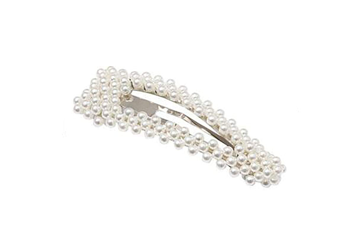 2PCS Sweet Imitation Pearl Hair Clips Hairpin Simple Fashion Alloy BB Hairgrip Hair Accessories for Women (Drop-shaped, Silver)