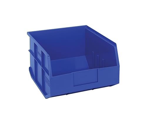 Quantum Storage K-SSB425BL-3 3-Pack Stackable Plastic Shelf Bin, 12" x 11" x 7", Blue