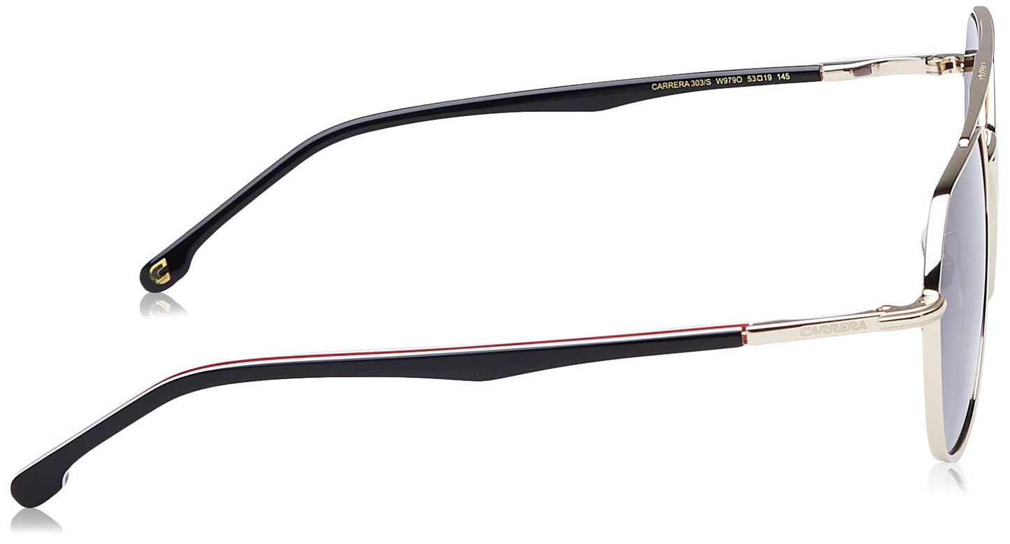 Carrera Unisex Sunglasses, W97/9o Gd Strpd Bk, 53