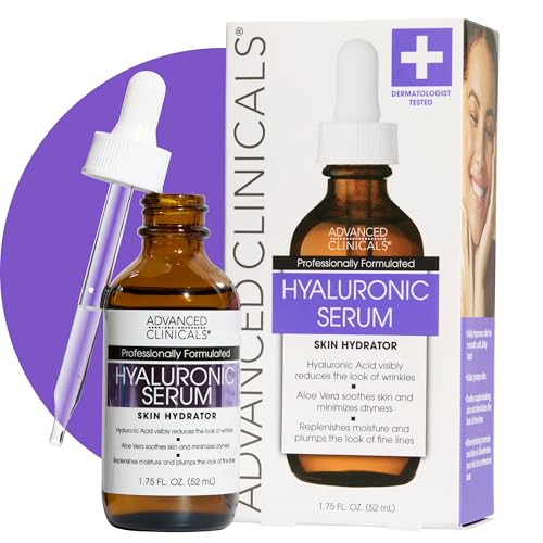 Advanced Clinicals Hyaluronic Acid Serum For Face | Moisturizing Facial Skin Care Products | Hydrating Serum For Face Helps Improve Look Of Wrinkles