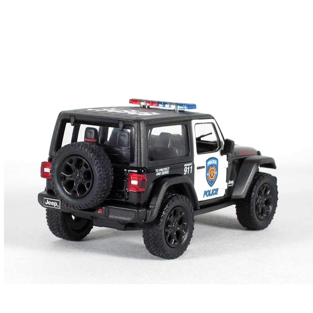 KiNSMART - Jeep Wrangler Rubicon Off Road 4x4 5 inch 1:34 Scale Die Cast Model Replica Toy Car (Rescue Police)